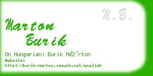 marton burik business card